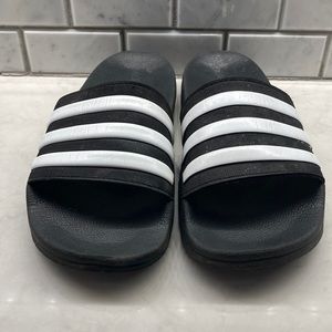Black and White Adidas slides boys. US size 6